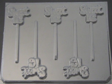 8514 Sweet 16 Chocolate or Hard Candy Lollipop Mold